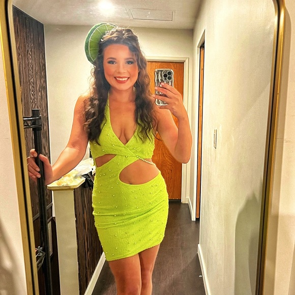 Oh Polly Lime Green Mini Dress - Picture 4 of 8